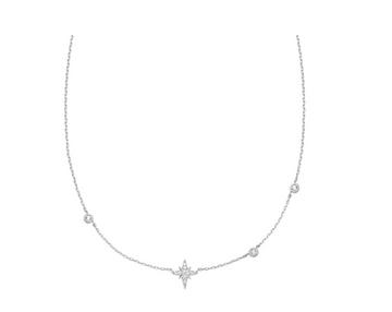 Ania Haie Silver Eight Point Star Station Necklace