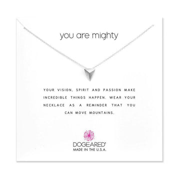 Dogeared Silver 'You Are Mighty' Pyramid Necklace