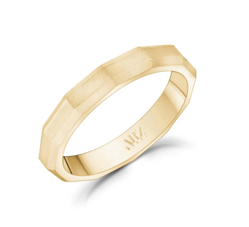 ARZ 3mm Matte Gold Facetted Band Size 9