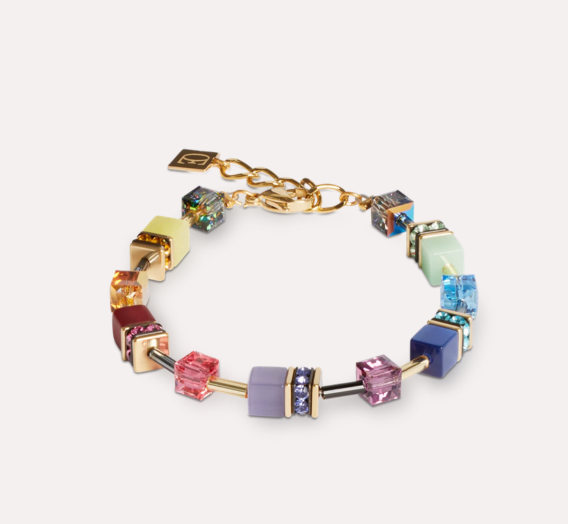 Coeur De Lion GeoCUBE® Festive Gold Multicolour Bracelet