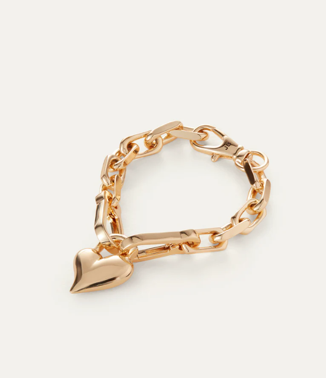 Jenny Bird Gold Padlock Heart Chain Bracelet