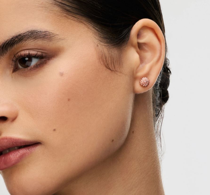 Hillberg and Berk Silver Small Desert Rose Sparkle Ball Studs