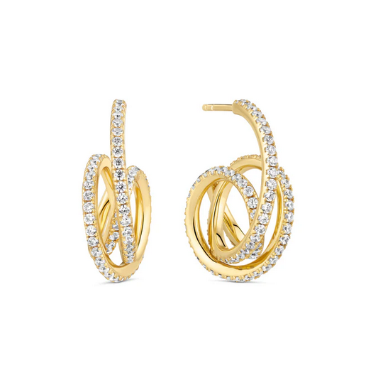 Sif Jakobs Gold Spirale Piccolo CZ Hoops