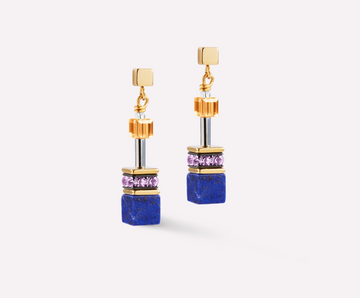 Coeur De Lion GeoCUBE® Gold Lapis Earrings