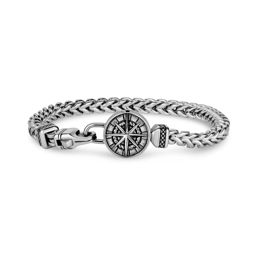 ARZ Steel 5mm Cremation Compass Bracelet 8.5