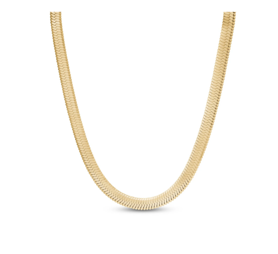 A.R.Z Steel Gold 6mm Herringbone Chain 18 Inches