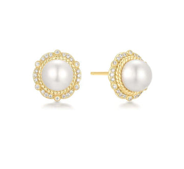 Ania Haie Gold Shell Pearl Bloom Studs