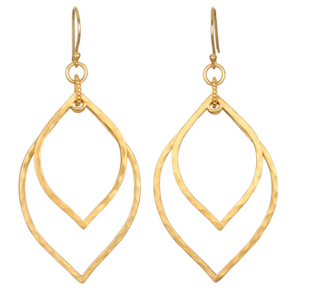 Satya Hammered Petal Linear Earrings