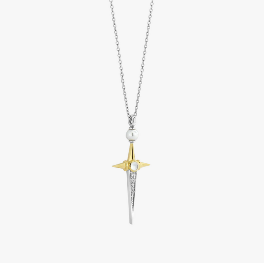 Ti Sento Two Tone Elongated Star Necklace