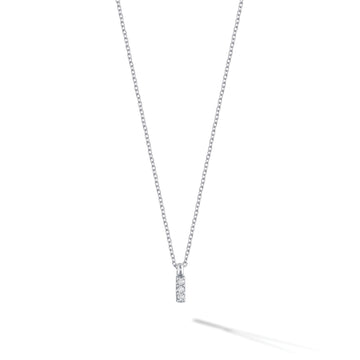 Birks 18k WG Dia Verticle Bar Necklace
