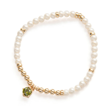 Beblue ' Be Whimsical' Green Crystal Pearl Bracelet
