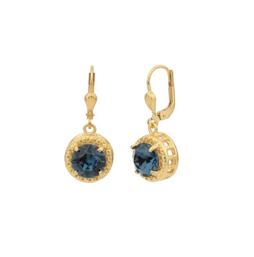 La Vie Parisienne Gold Blue Halo Drop Earrings