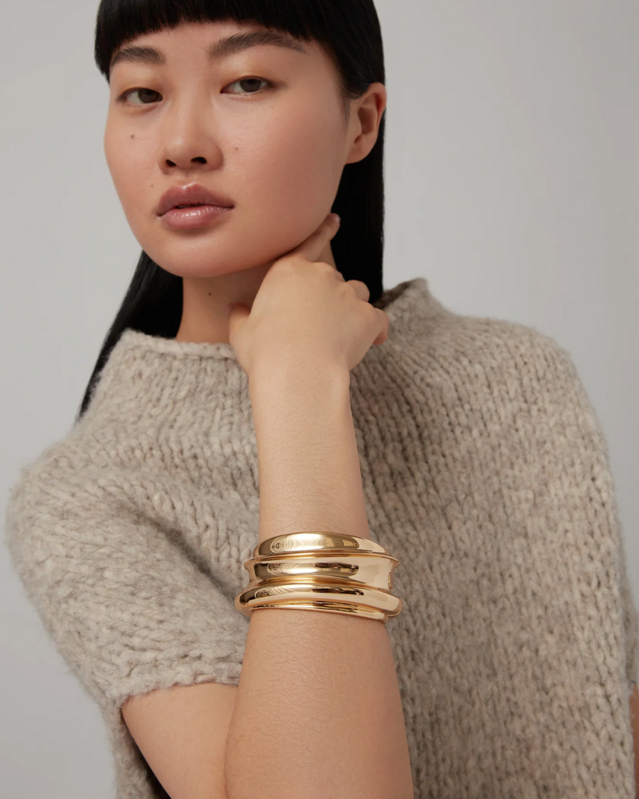 Jenny Bird Gold Mega Lennon Bangle Size Large