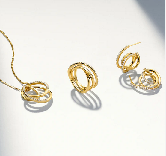 Sif Jakobs Gold Spirale Piccolo CZ Hoops