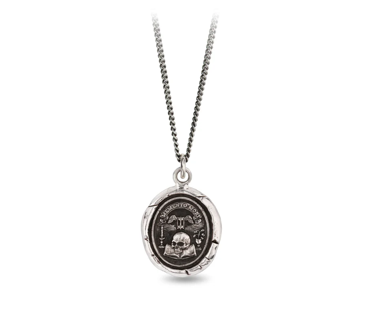 Pyrrha Silver Memento Mori 22 inch Necklace
