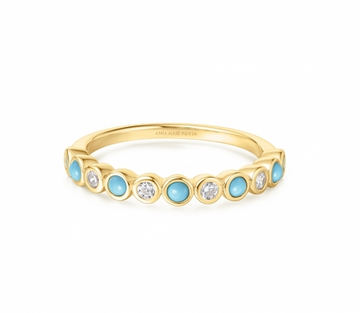 Ania Haie Gold Bezel Turquoise Ring Size 6.5