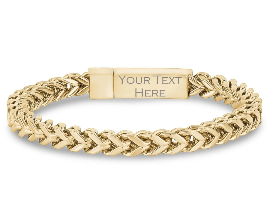 ARZ Steel 6mm Gold Franco Link Bracelet 7.5 Inches