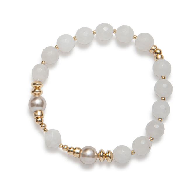 Beblue 'Be Intuitive' White Agate Gold Bracelet