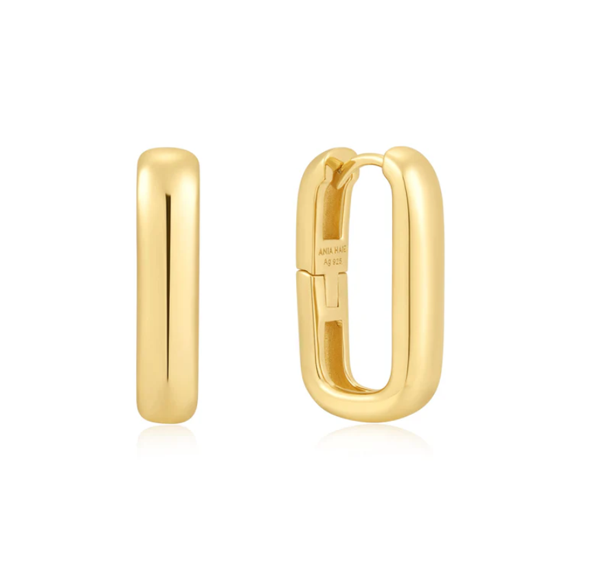 Ania Haie Gold Paperclip Huggies