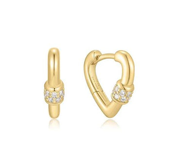Ania Haie Gold Mini Heart Clasp Huggies