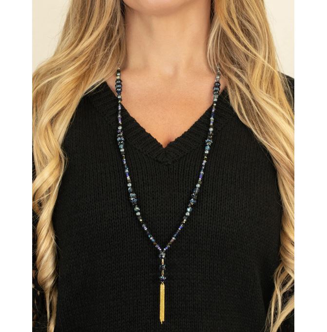 Holly Yashi Sheba Beaded Fringe Necklace