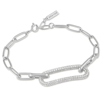 Ania Haie Silver Pave Link Bracelet