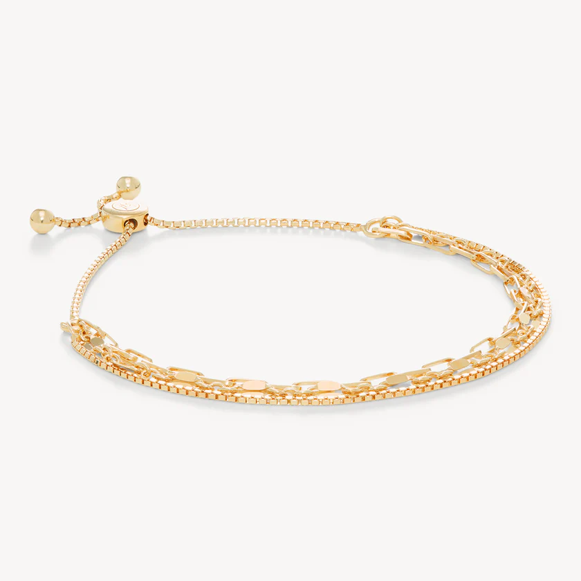 Hillberg And Berk Gold Trio Strand Chain Bracelet