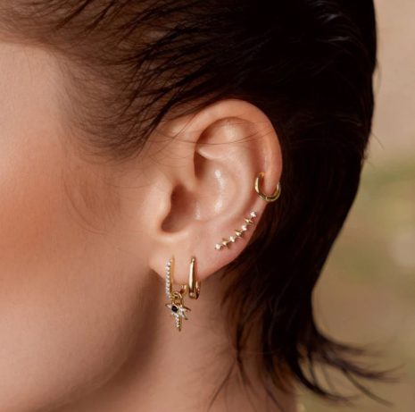 Ania Haie Gold Multi Sparkle Climber Studs