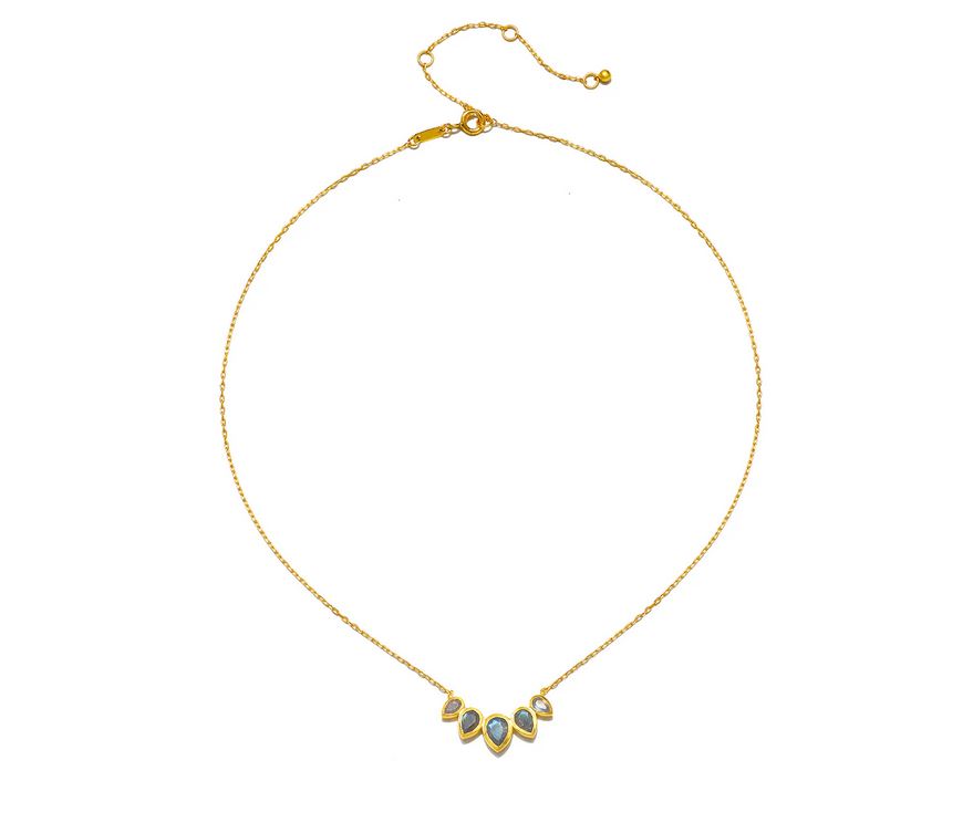 Satya Awaken Intuition Labradorite Petal Necklace
