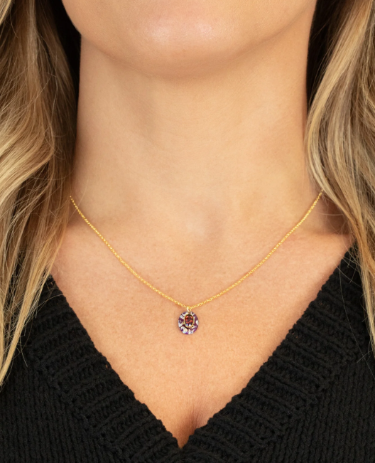 Holly Yashi Vintage Burgandy Gracie Pendant Necklace