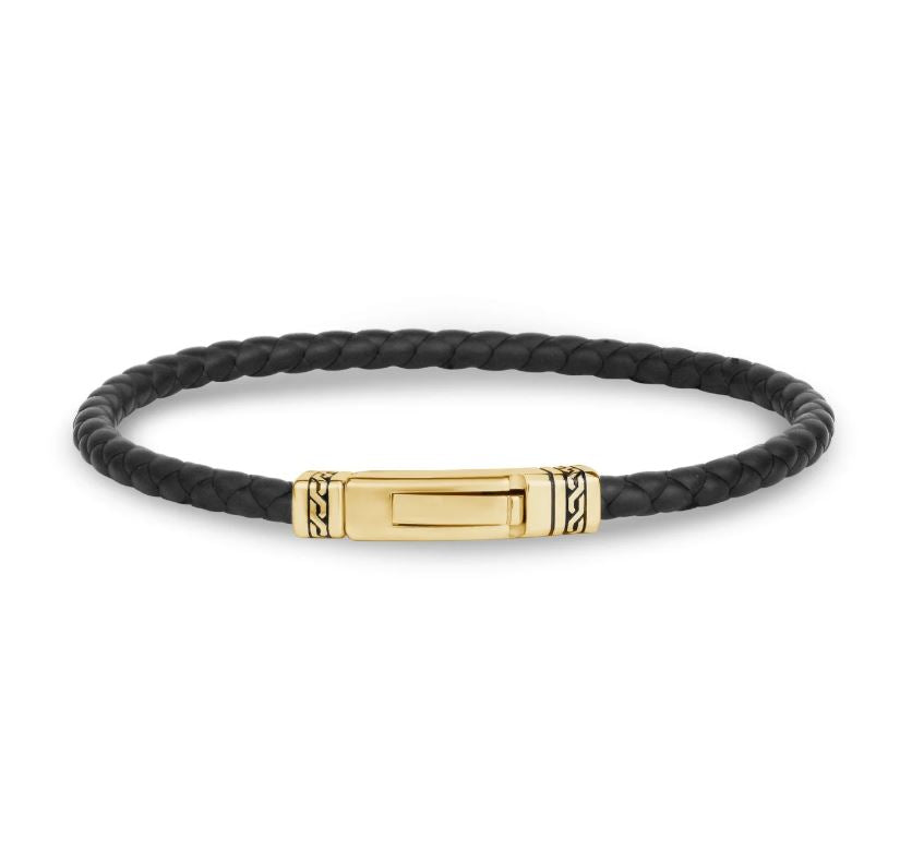 ARZ Gold Clasp Black Rubber Bracelet 8