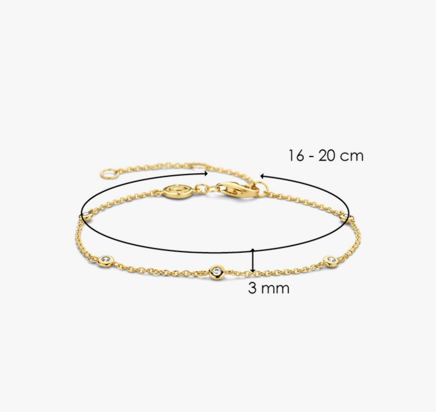 Ti Sento Gold Chain and CZ Bracelet