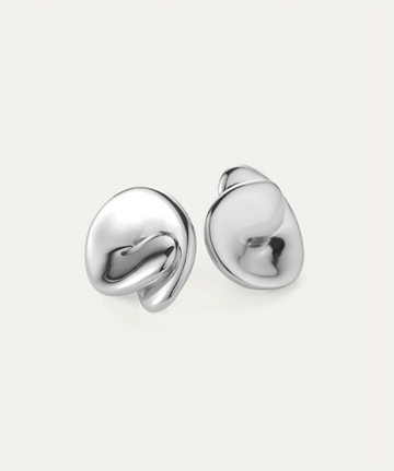 Jenny Bird Silver Rio Button Earrings