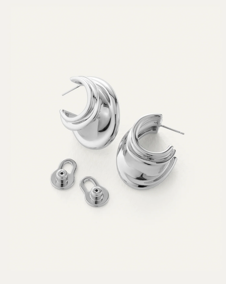 Jenny Bird Silver Leona Hoop Earrings