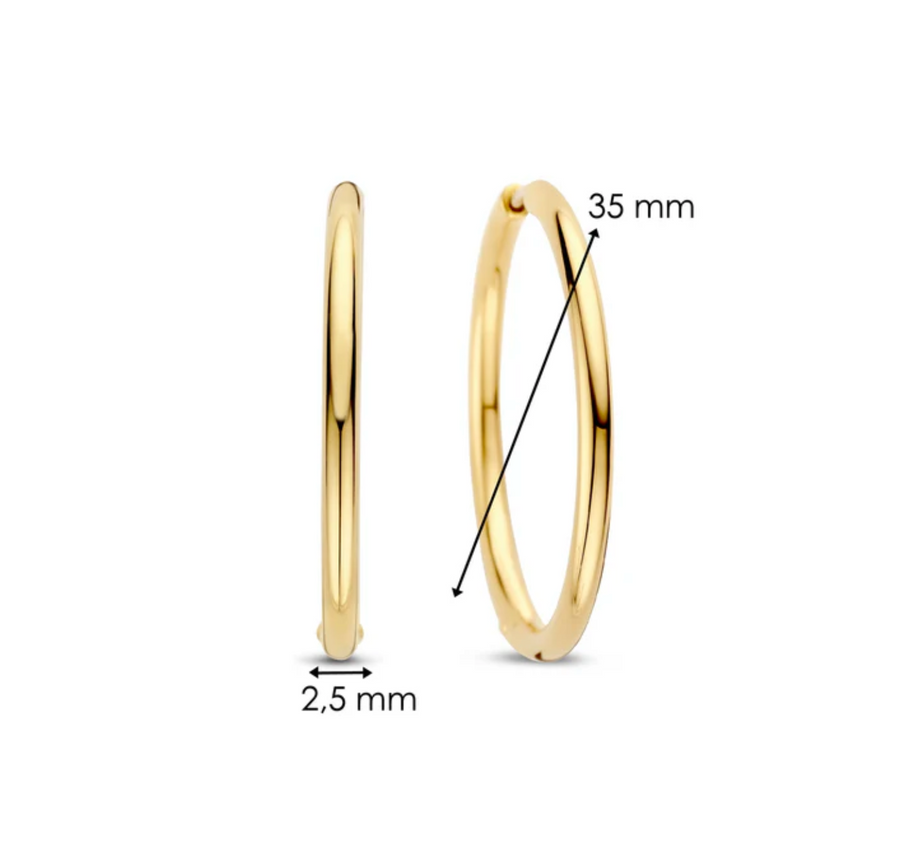 Ti Sento Gold Classic Large Narrow Huggies