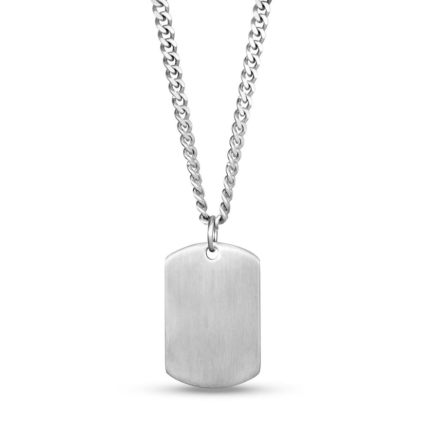 ARZ Steel Matte Dog Tag Necklace 22