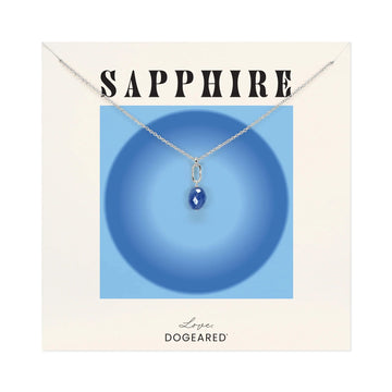 Dogeared Silver September Birthstone Sapphire Necklace