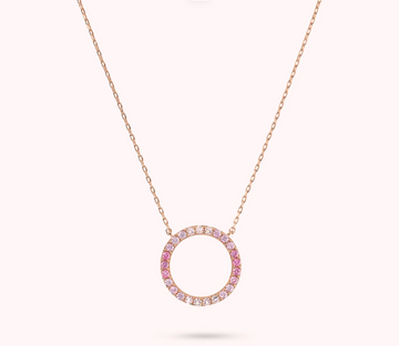 Bronzallure Pink CZ Circle Necklace