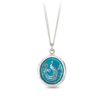 Pyrrha Capri Blue Peacock Talisman Necklace