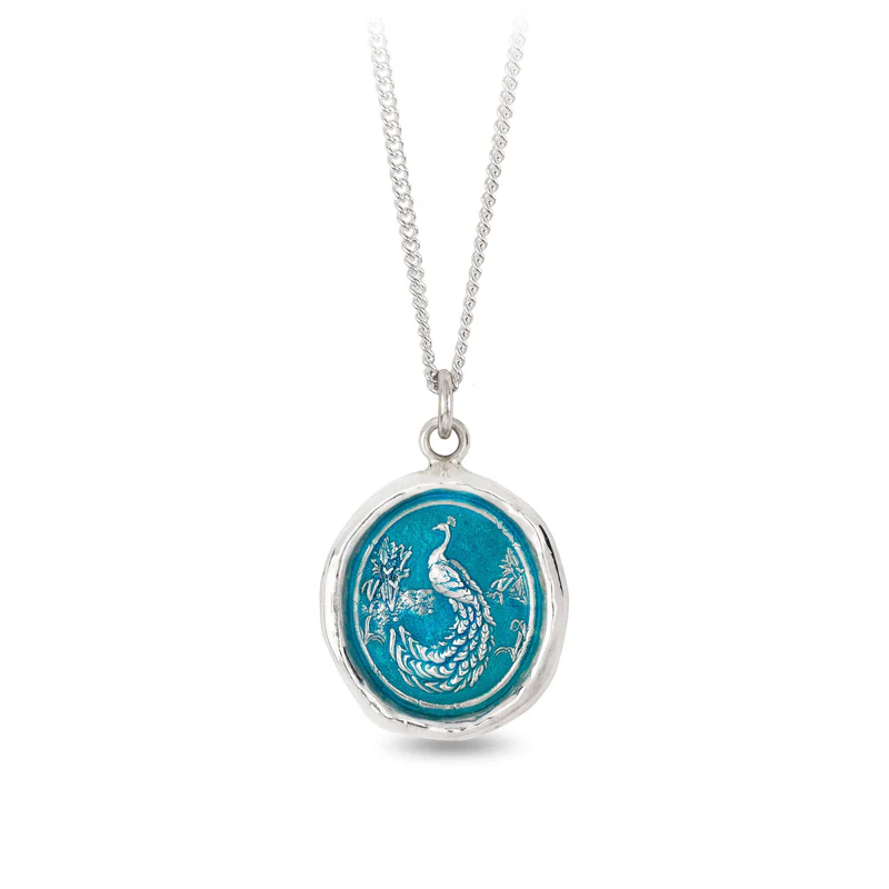 Pyrrha Capri Blue Peacock Talisman Necklace