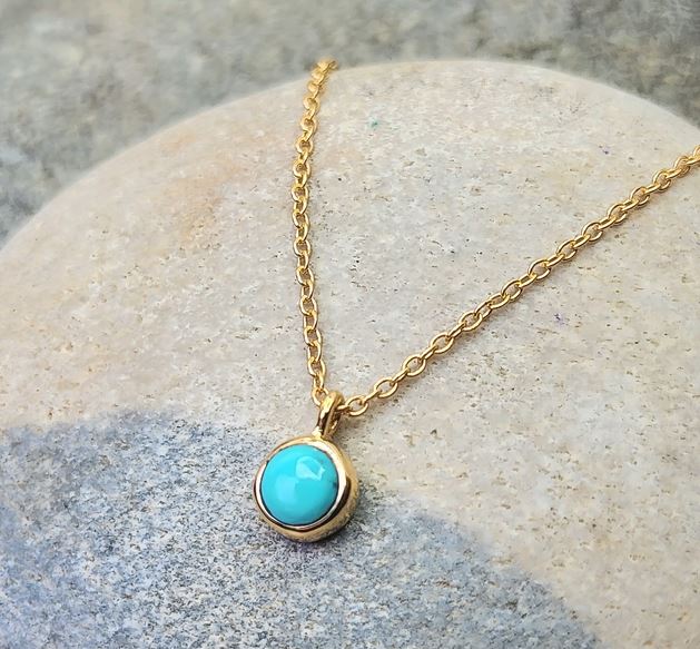 Heart And Lotus Gold December Birthstone Necklace