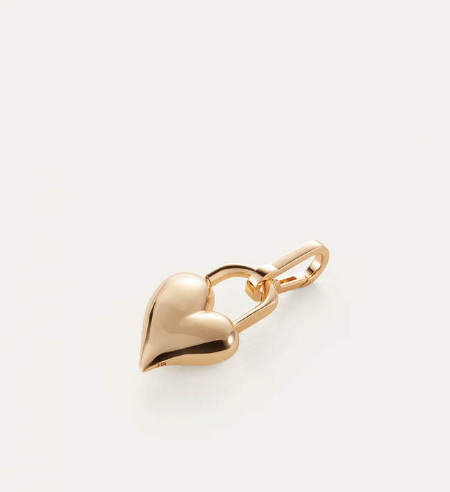 Jenny Bird Gold Padlock Heart Charm
