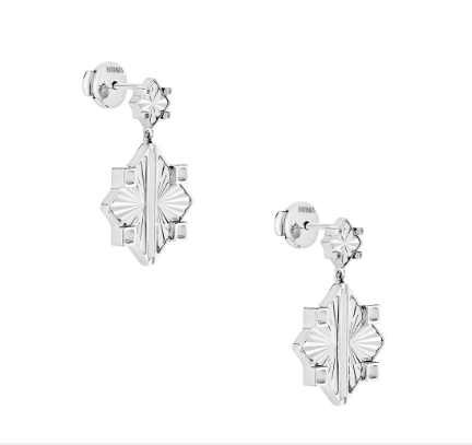 Birks Muse Guilloche Sterling Silver Drop Earrings