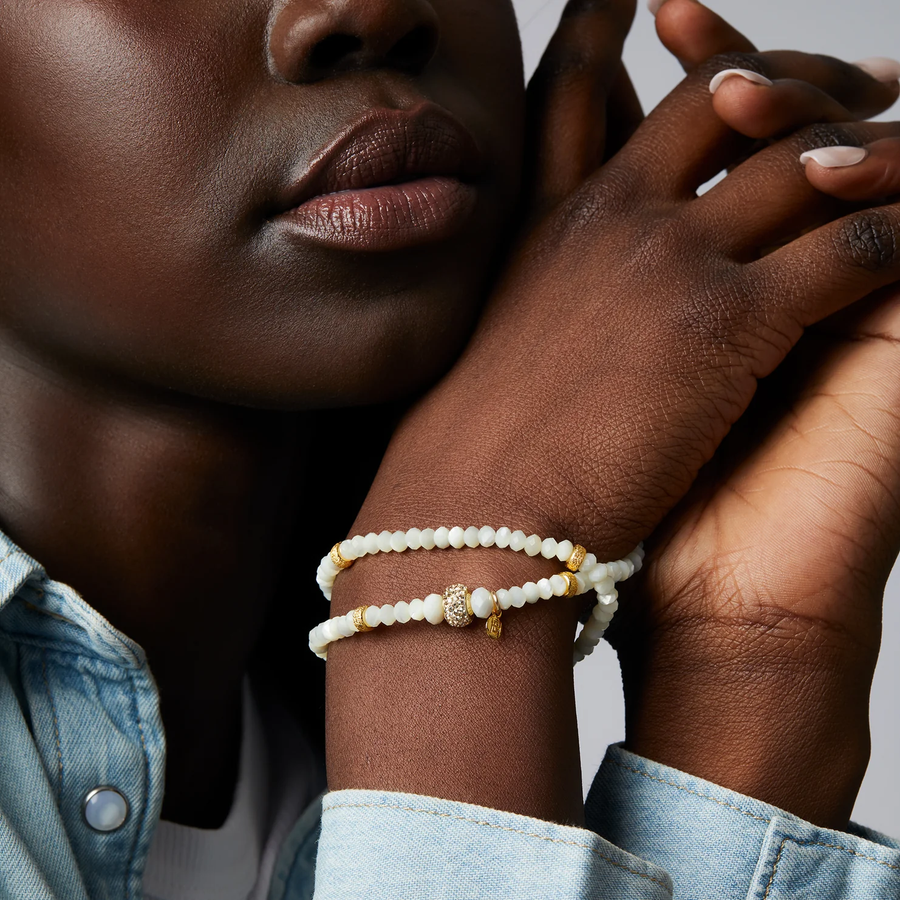 Hillberg And Berk Soft White Double Wrap Bracelet