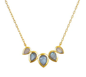 Satya Awaken Intuition Labradorite Petal Necklace