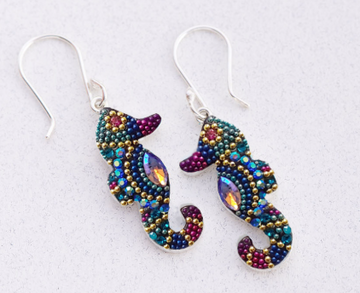 Mosaico Litmus Dancing Seahorse Earrings