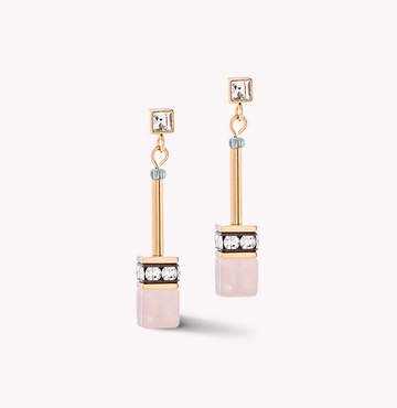 Coeur De Lion GeoCUBE® Rose and Grey Earrings