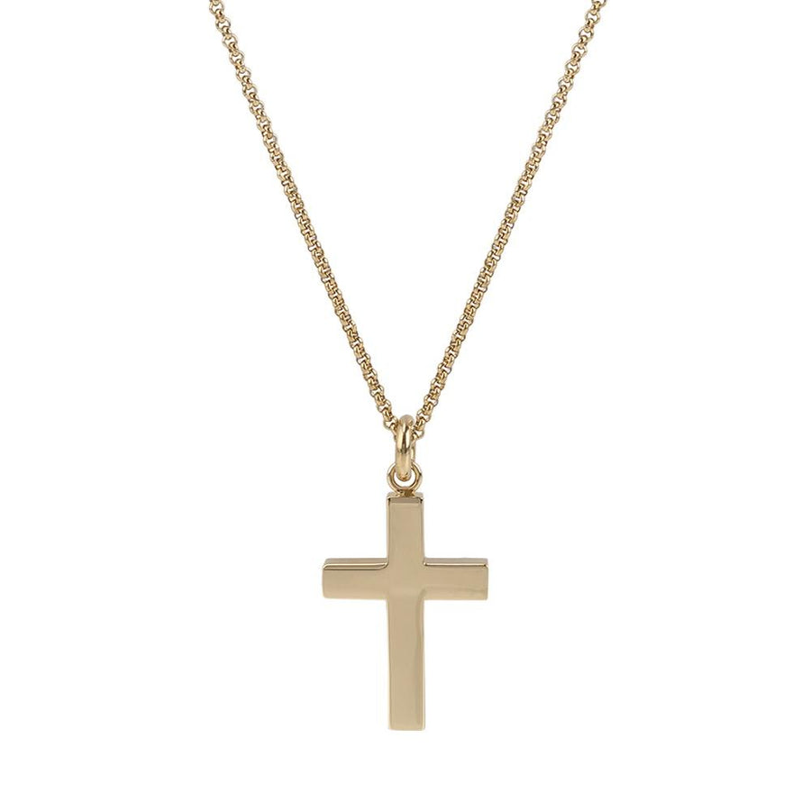 A.R.Z Steel Gold Cross Pendant with 24 Inch Chain