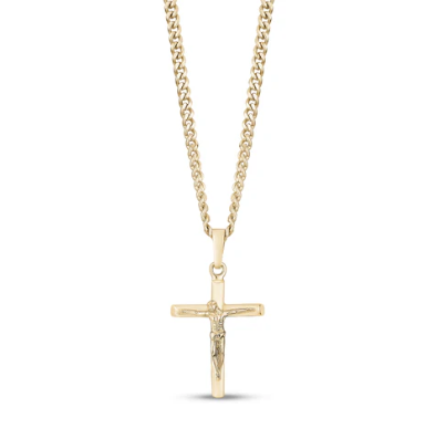 ARZ Gold Steel Crucifix Pendant 20