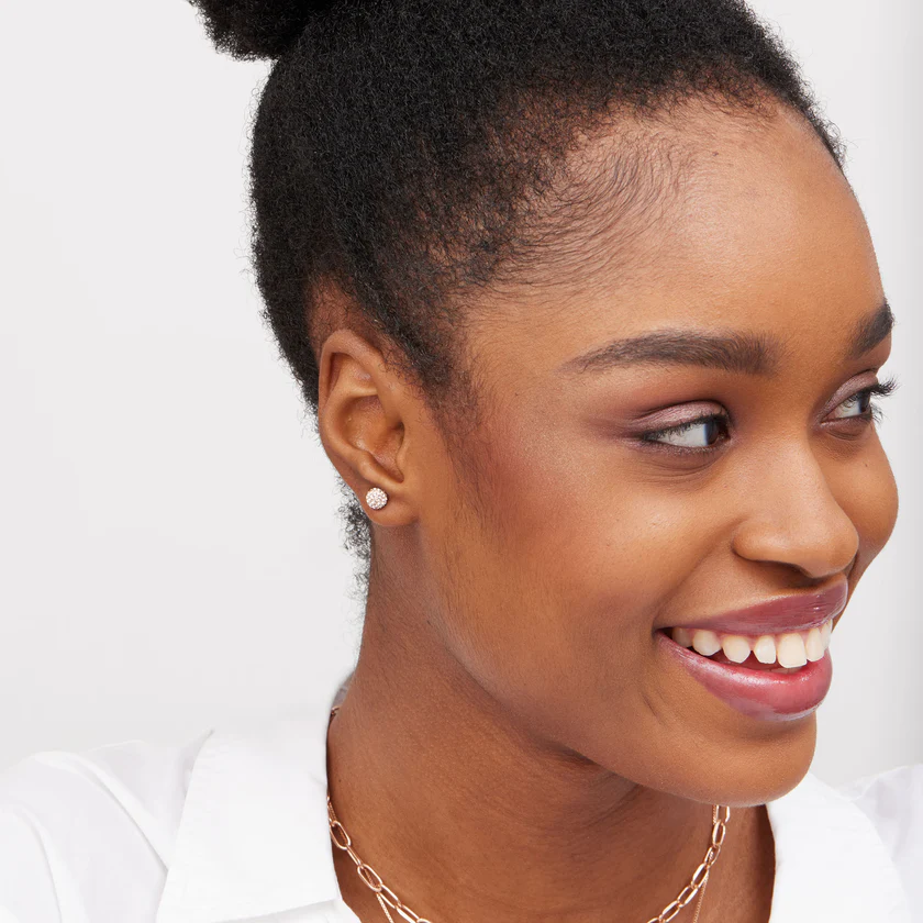 Hillberg And Berk Mini White Sparkle Ball Studs